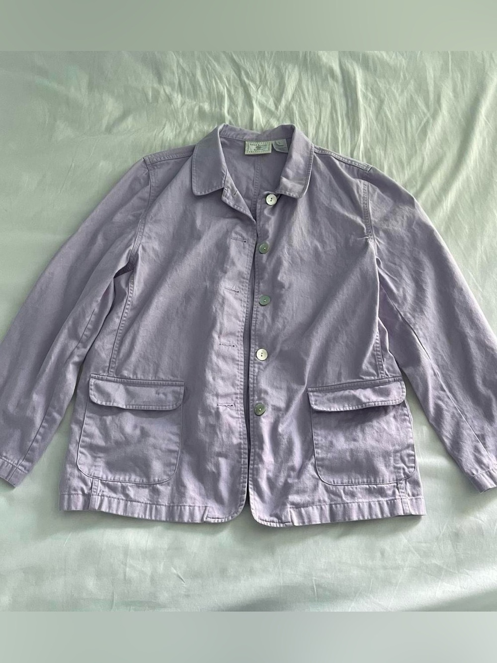 Susan Bristol Lavender Button-Front Trench Jacket